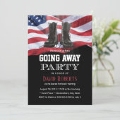 Militärarmee Solider geht weg Party USA Flag Einladung (Stehend Vorderseite)