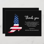 Militärarmee Veteran Begräbnis Eagle American Flag Dankeskarte (Vorne/Hinten)