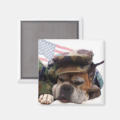 Militärboxer Dog Magnet (Vorderseite/Rückseite)