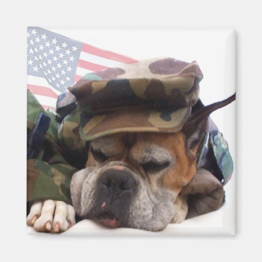 Militärboxer Dog Magnet (Vorne)