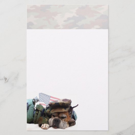 Militärboxerhund stationär briefpapier (Vorderseite)