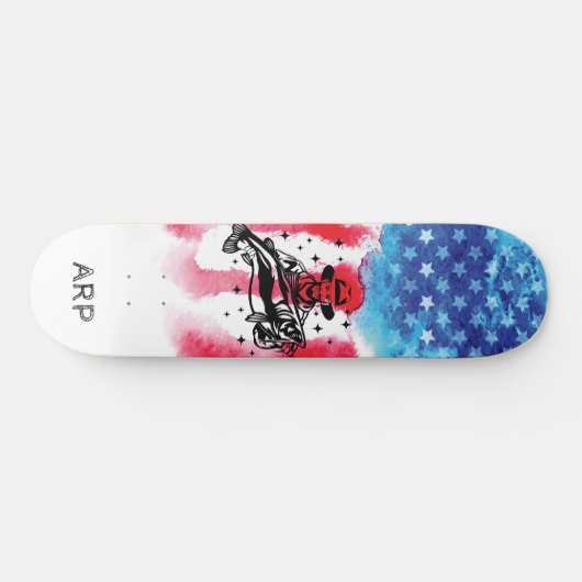 *~* Militärdienst FISHERMAN Red White Blue Flag Skateboard (Horizontal)