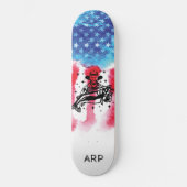*~* Militärdienst FISHERMAN Red White Blue Flag Skateboard (Vorderseite)