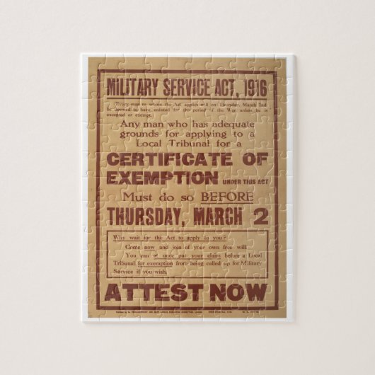 Militärdienst-Tat, _Propaganda Plakat Puzzle (Vertikal)