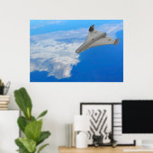 Militärdrohne mit schwarzem Jet Poster (Heimbüro)