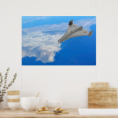 Militärdrohne mit schwarzem Jet Poster (Küche)
