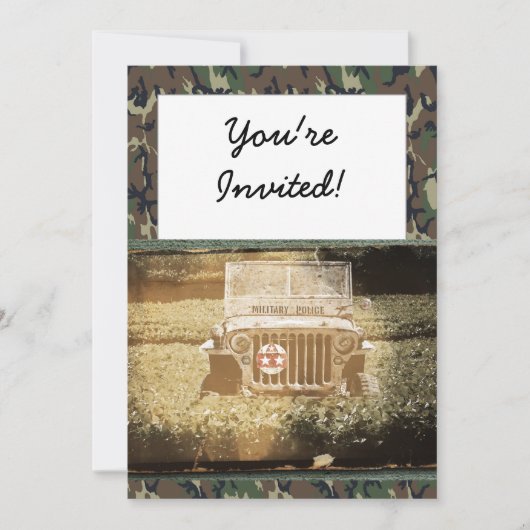 Militärfahrzeug Einladung (Vorderseite)