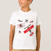 Militärflugzeug des Zweiten Weltkriegs, Retro Rot  T-Shirt (Vorderseite)