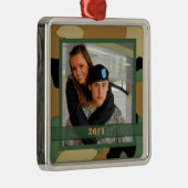 MilitärFoto-Andenken-Verzierung Silbernes Ornament (Rechts)