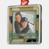 MilitärFoto-Andenken-Verzierung Silbernes Ornament (Links)