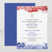 Militärfrau Farewell Patriotic Red Blue Einladung (Vorne/Hinten)