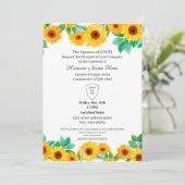 Militärfrau Farewell Sonnenblumen herunterladen Einladung (Stehend Vorderseite)