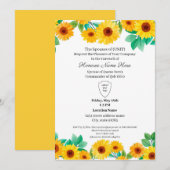 Militärfrau Farewell Sonnenblumen herunterladen Einladung (Vorne/Hinten)