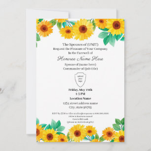 Militärfrau Farewell Sonnenblumen herunterladen Einladung