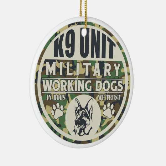 Militärfunktions-Hunde der Einheits-K9 Keramik Ornament (Rechts)