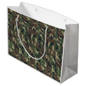 Militärgrün-Tarnmuster Große Geschenktüte (Rückseite Schrägansicht)