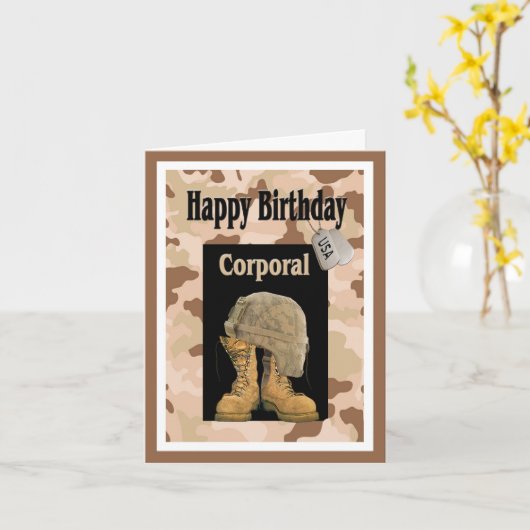 Militärhappy Birthday Card Karte (Gelbe Blume)