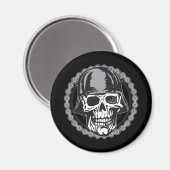 Militärhelm-Schädel mit Fahrerkette Magnet (Vorderseite/Rückseite)