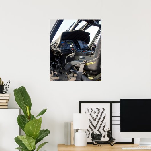 Militärhubschraubercockpit Poster (Heimbüro)