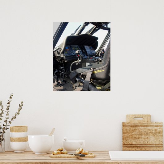 Militärhubschraubercockpit Poster (Küche)
