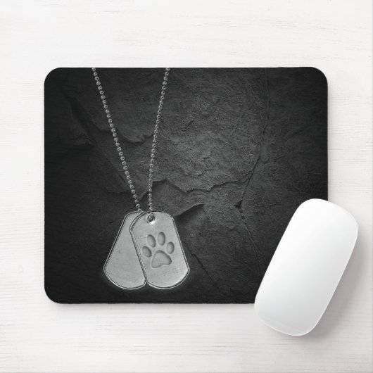 Militärhunde-Tags mit Pawprint Mousepad (Mit Mouse)