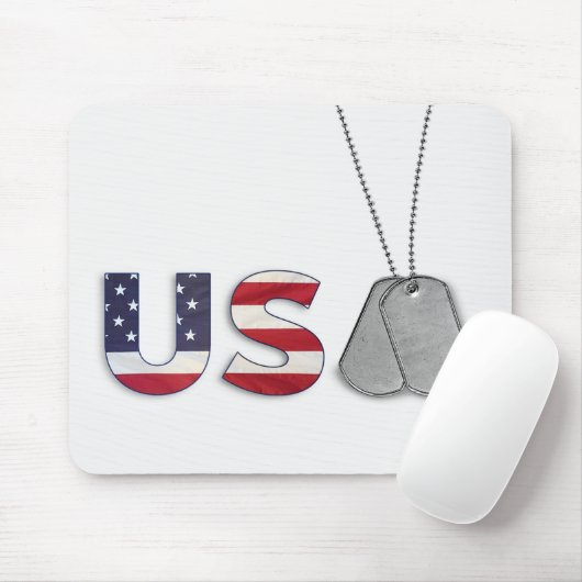 Militärhunde Tags USA Mousepad (Mit Mouse)