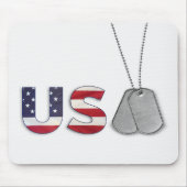 Militärhunde Tags USA Mousepad (Vorne)