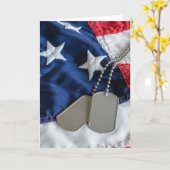 Militärhundemarken auf Fahne Karte (Gelbe Blume)