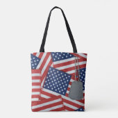 Militärhundemarken auf Fahnen Tasche (Rückseite)