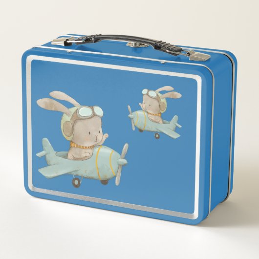 Militärhustenpilot in einem Helm Metall Brotdose (Rückseite)