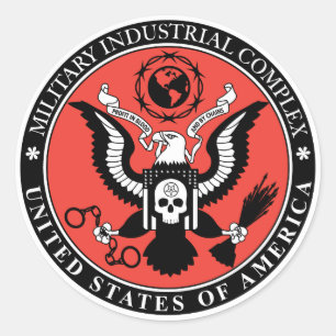 Militärisch-industrieller Komplex-Aufkleber Runder Aufkleber