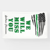 Militärische Abfahrt Party dünne grüne Linie Flagg Banner (Horizontal)