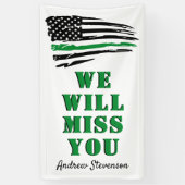 Militärische Abfahrt Party dünne grüne Linie Flagg Banner (Vertikal)