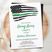 Militärische Abfahrt Party dünne grüne Linie Flagg Einladung