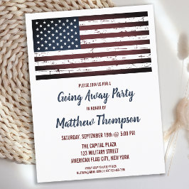 Militärische Abfahrt Party Patriotische Amerika-Fl Ankündigungspostkarte