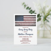Militärische Abfahrt Party Patriotische Amerika-Fl Ankündigungspostkarte (Stehend Vorderseite)