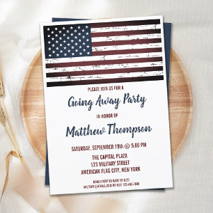 Militärische Abschiedsparty USA Amerikanische Flag Einladung