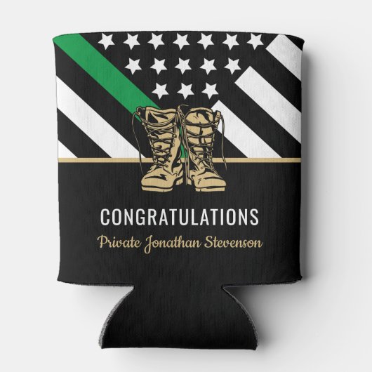 Militärische Abschluss-Flaggenarmee dünner grüner Dosenkühler (Rückseite)