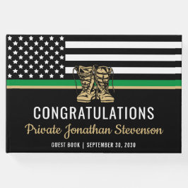 Militärische Abschluss-Flaggenarmee dünner grüner Gästebuch