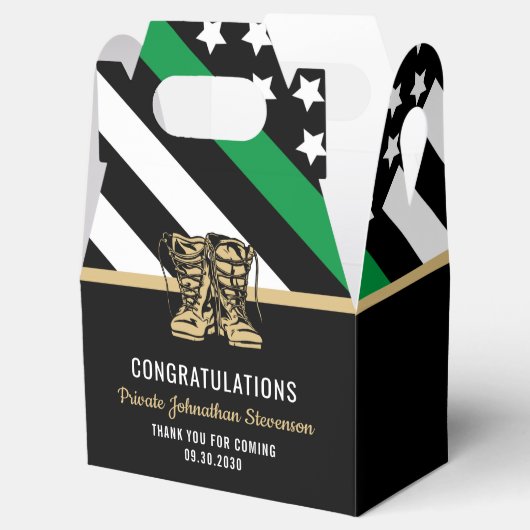 Militärische Abschluss-Flaggenarmee dünner grüner Geschenkschachtel (Geöffnet)
