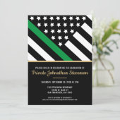 Militärische Abschluss Grundausbildung Patriotisch Einladung (Stehend Vorderseite)