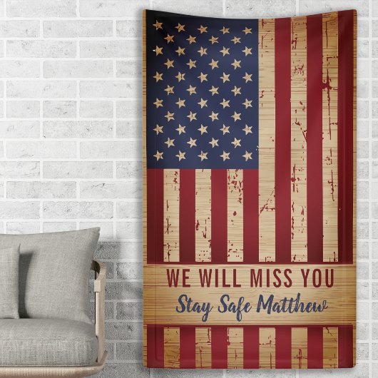 Militärische Abwanderung der amerikanischen Flagge Banner