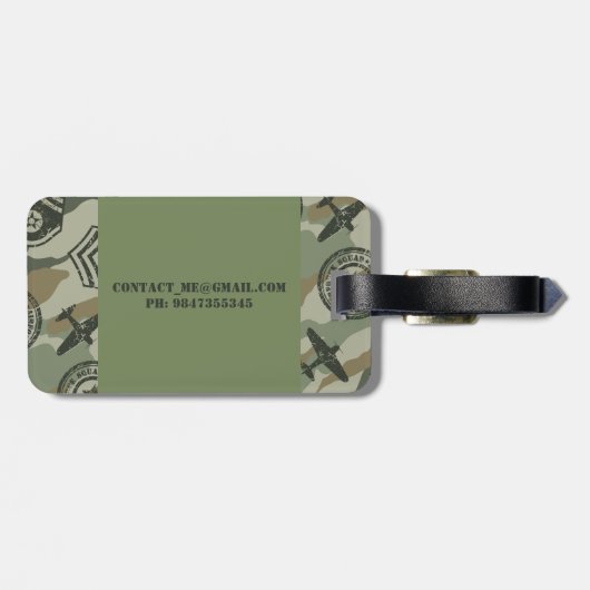 Militärische Abzeichen Gepäckanhänger (Rückseite horizontal)