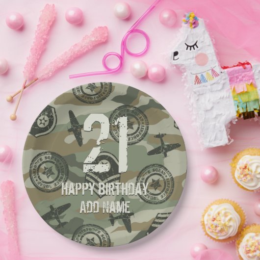 Militärische Abzeichen Pappteller (Party)