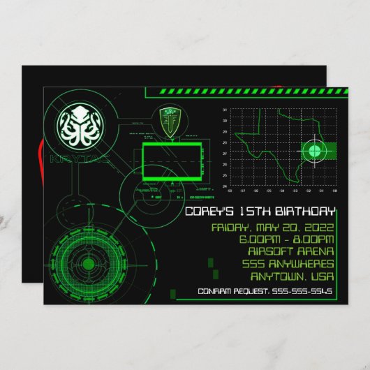 Militärische Airsoft-12x18 im Krieg Einladung (Vorne/Hinten)