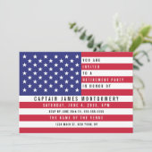 Militärische Altersversorgung Party Patriotische A Einladung (Stehend Vorderseite)