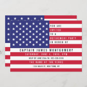 Militärische Altersversorgung Party Patriotische A Einladung (Vorne/Hinten)