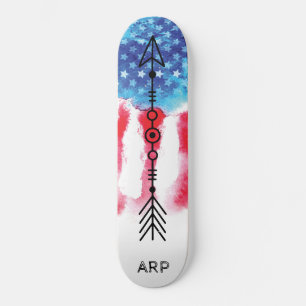 *~* Militärische ARROW Red White Blue Flag Skateboard