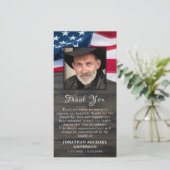 Militärische Beerdigung Veteran Foto Memorial Beil Dankeskarte (Stehend Vorderseite)