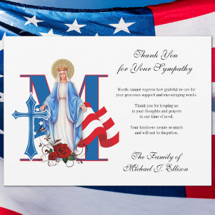 Militärische Beerdigungskarte Religiöse Dankeskarte